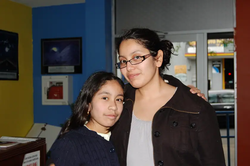 A mentor and her mentee at the programme centre