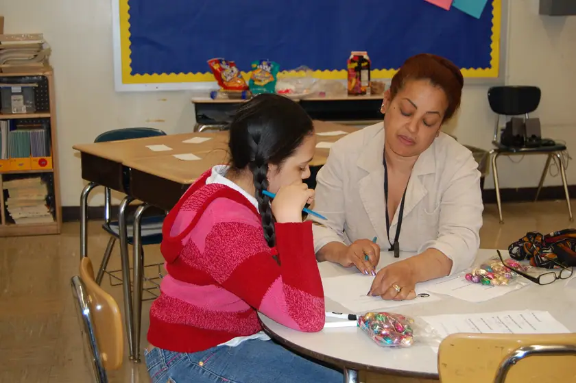 Beadwork at the after-school table