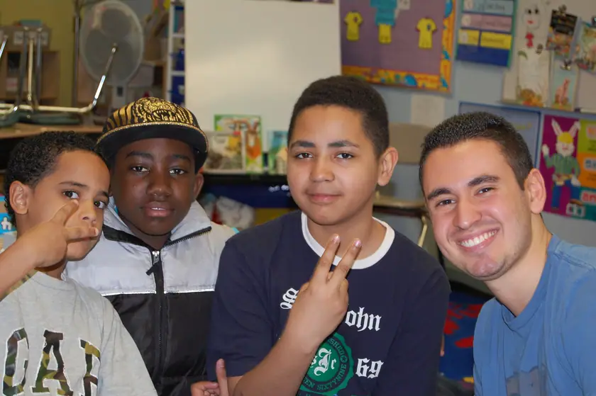 Mentees and their mentor after a session