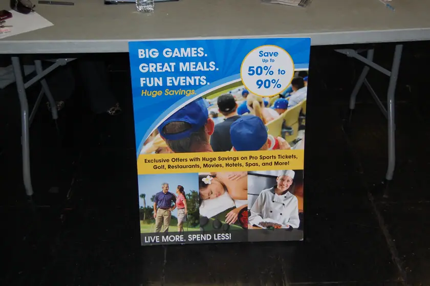 A sponsor's board at the outreach table