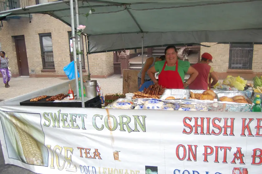 Sweet corn and kebabs