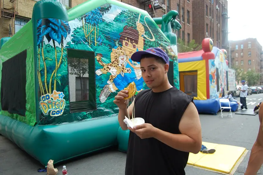 The block behind the inflatables