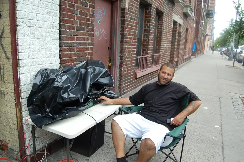 A volunteer takes five