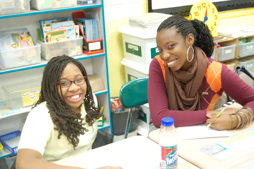Two mentors at the reading table