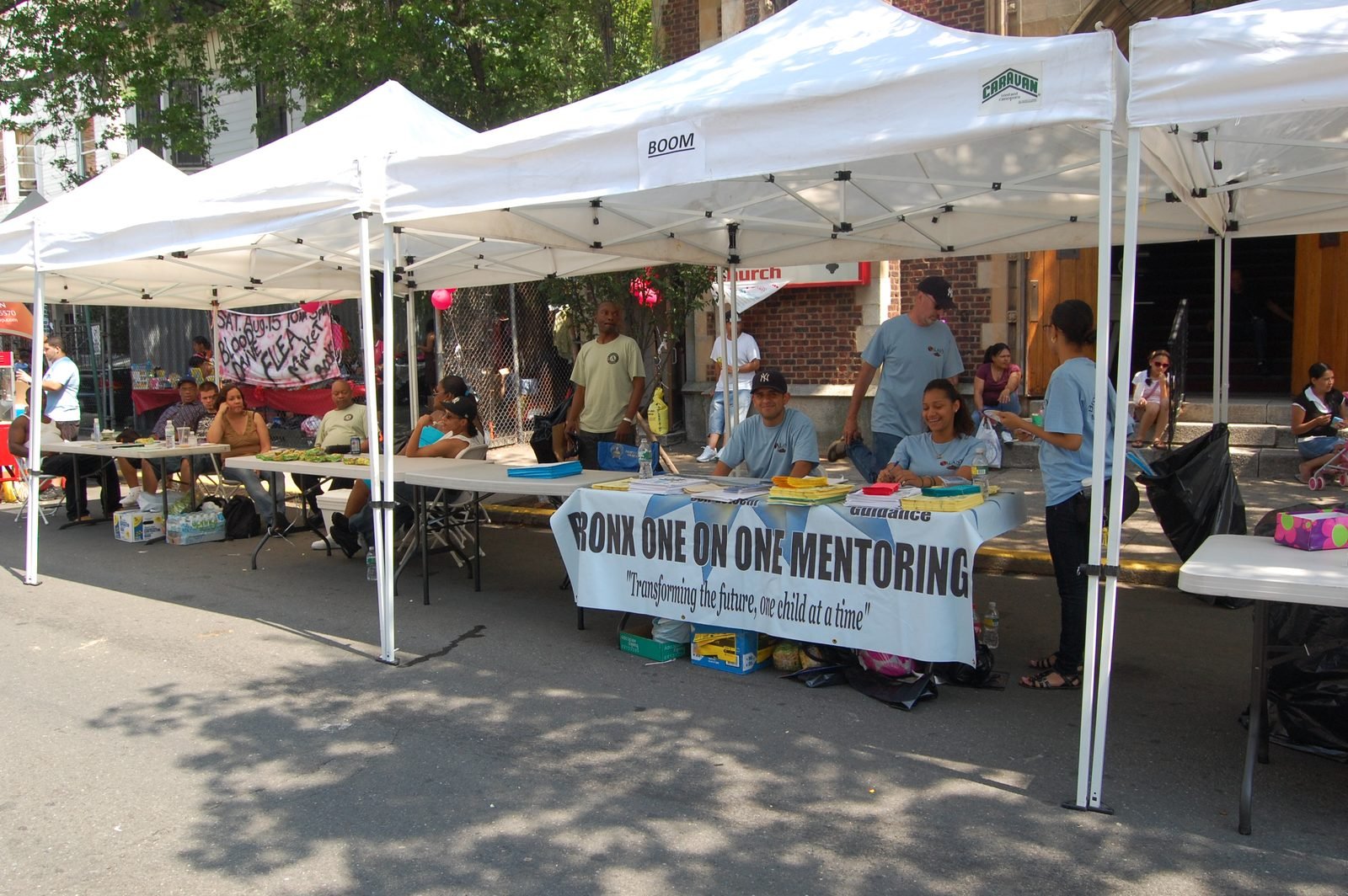 An ALANY community table at a Bronx street fair.
